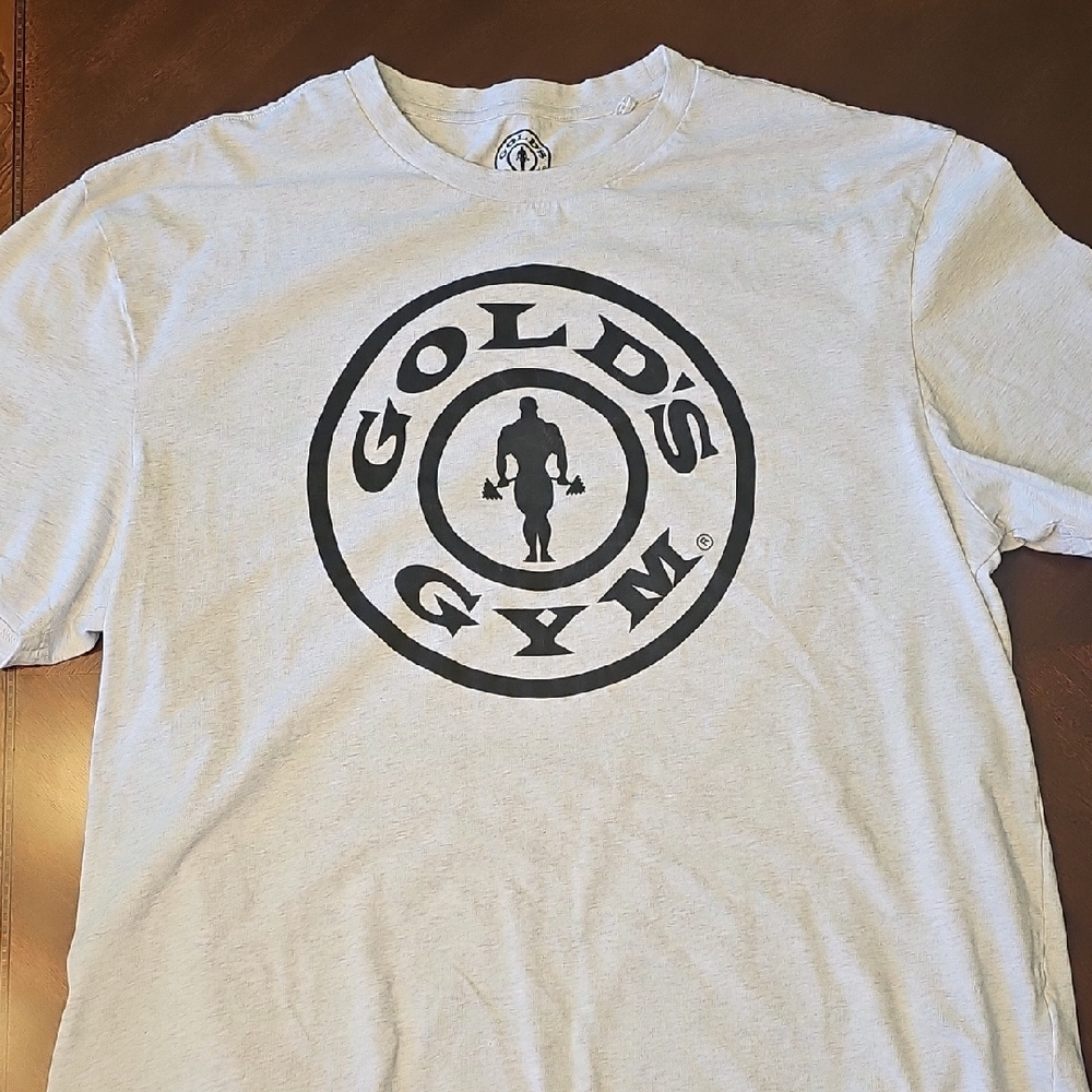 Gold's Gym Men's Short Sleeve Logo Tee in White